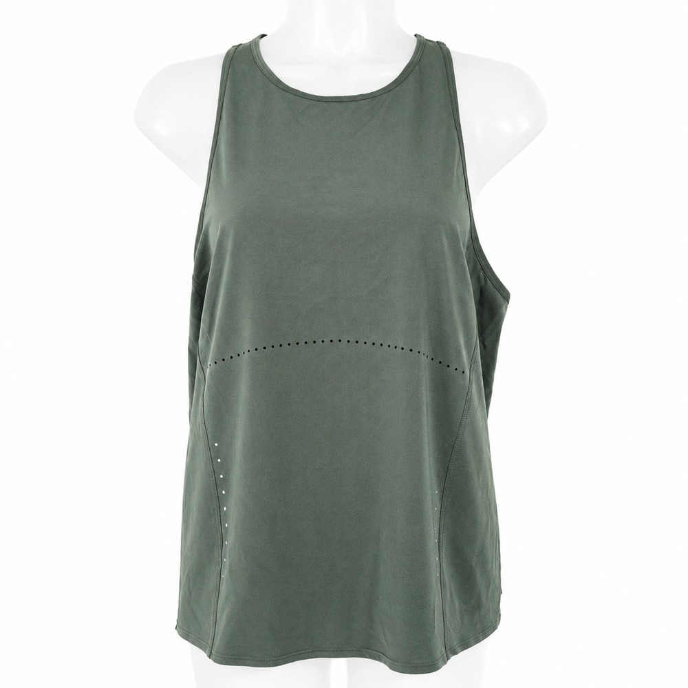 Lululemon Sculpt Tank Top Women 6 Green Open Back Jogging Activewear Lightweight